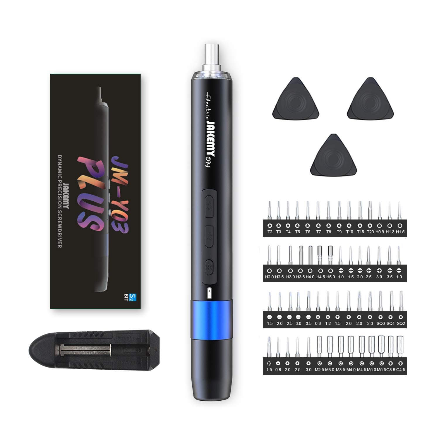 JAKEMY Electric Screwdriver, Automatic and Manual Mode Magnetic Precision Power Screwdriver Repair Tool Kit with LED Light for Phone, Watch, Laptop...