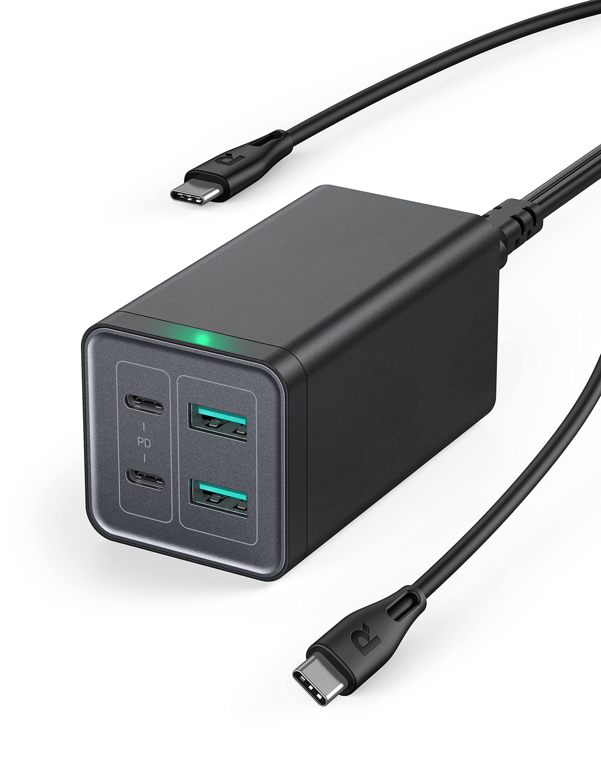 USB C Charger 120W 4-Port Desktop USB Charging Station, 2 USB C Ports + 2 USB A Ports Compatible for MacBook Pro/Air, Dell XPS 13, iPad Pro, iPhone...