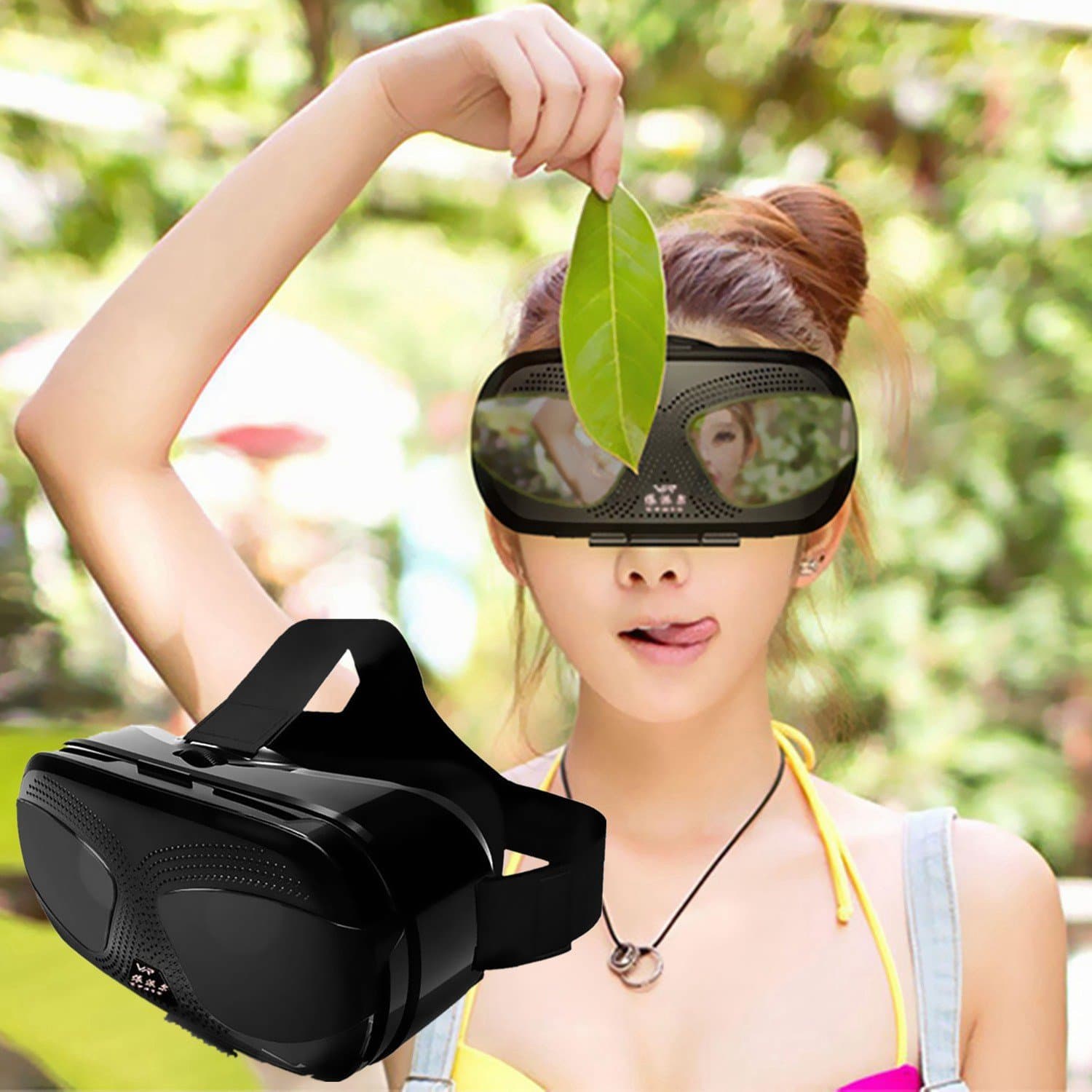 3D VR Headset/Glasses for iOS Android 4.5-6.0” Cellphones, Virtual Reality Box for 3D Movies Games, Fits for iPhone 8/8 Plus/7/7 Plus/6S 6 Plus, Sa...
