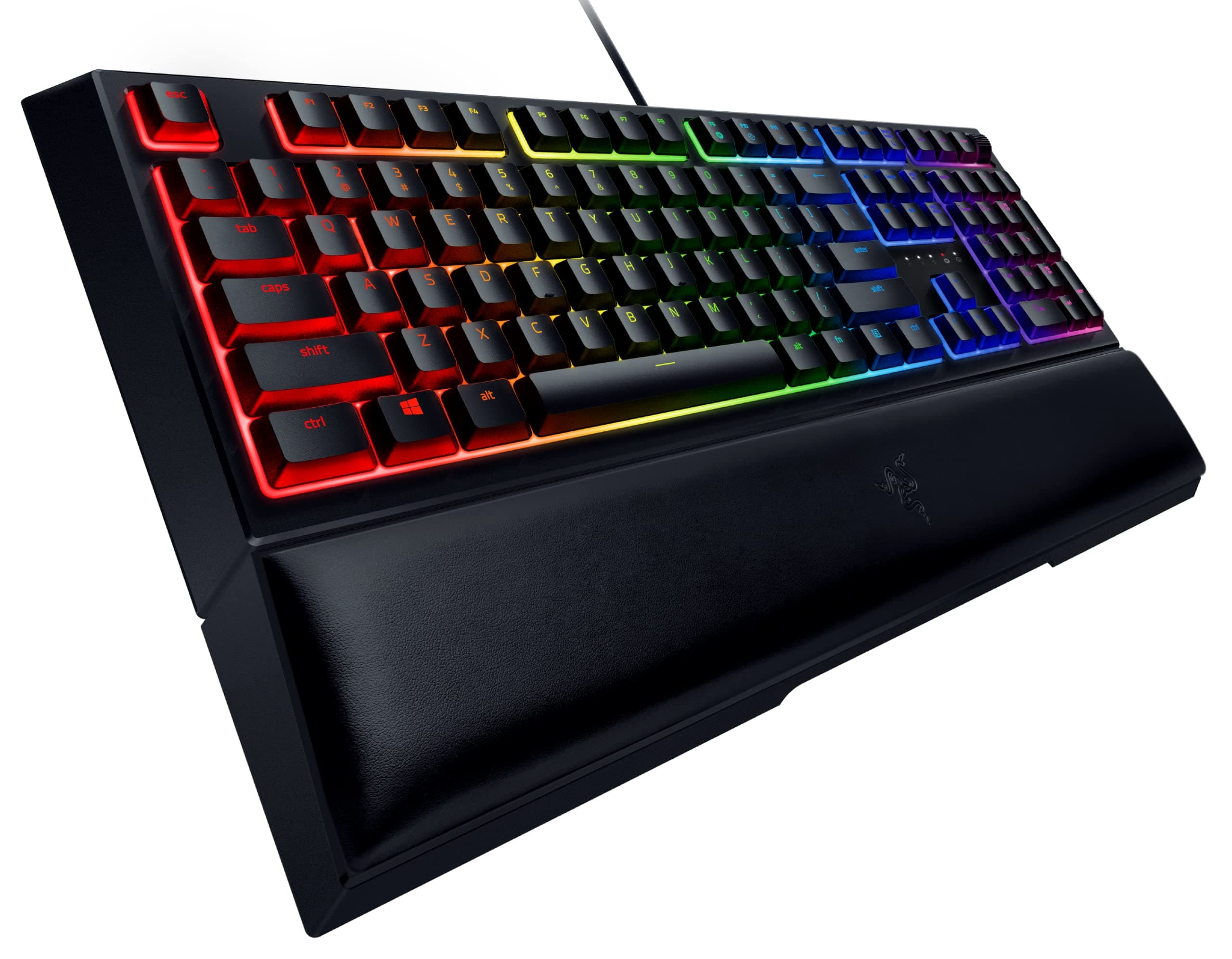 Razer Ornata V2 Gaming Keyboard: Hybrid Mechanical Key Switches - Customizable Chroma RGB Lighting - Individually Backlit Keys - Detachable Plush W...