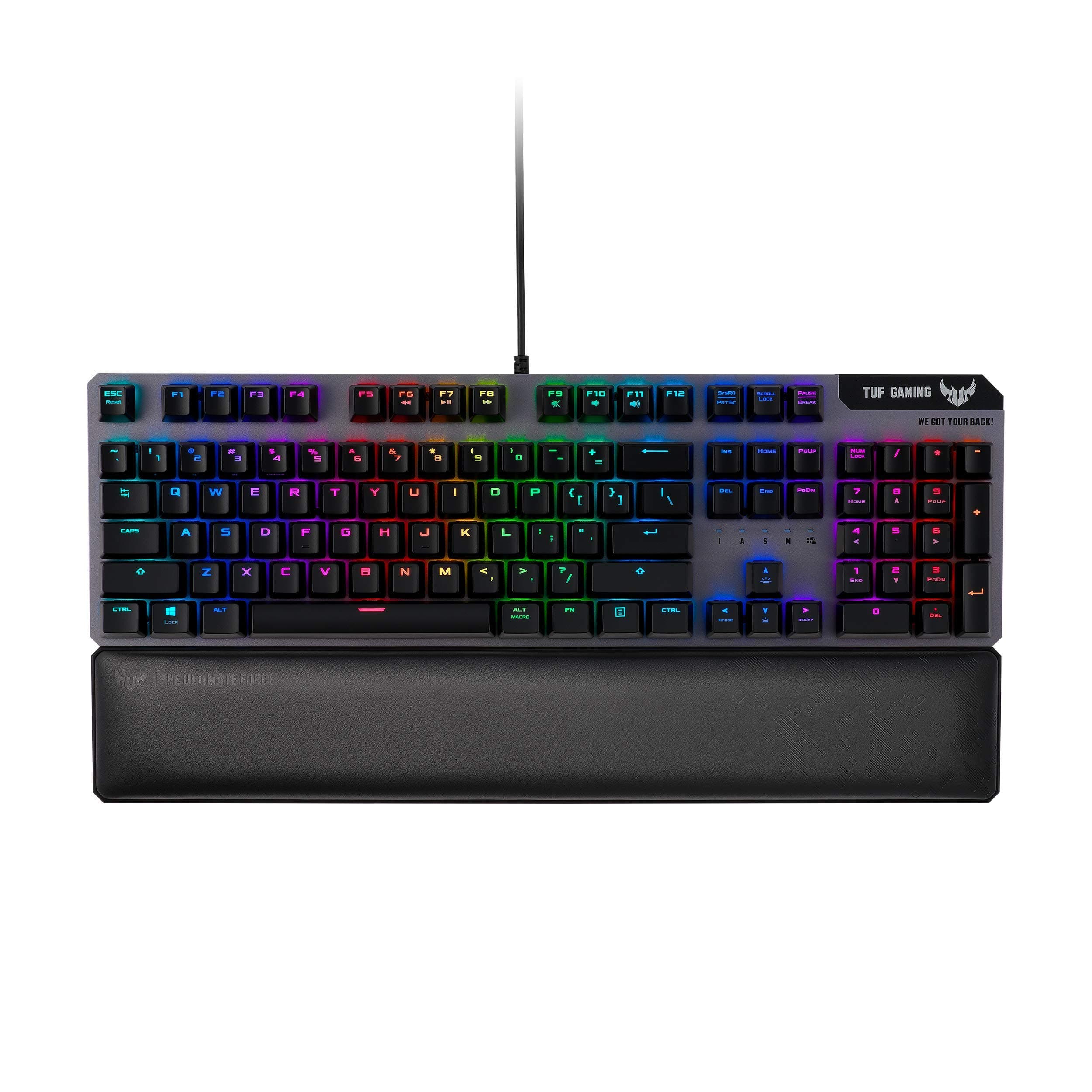 Asus TUF Gaming K7 Optical-Mech Gaming Keyboard with Tactile Switch, Detachable Wrist Rest - IP56 Waterproof Standard and Aura Sync RGB Lighting (R...