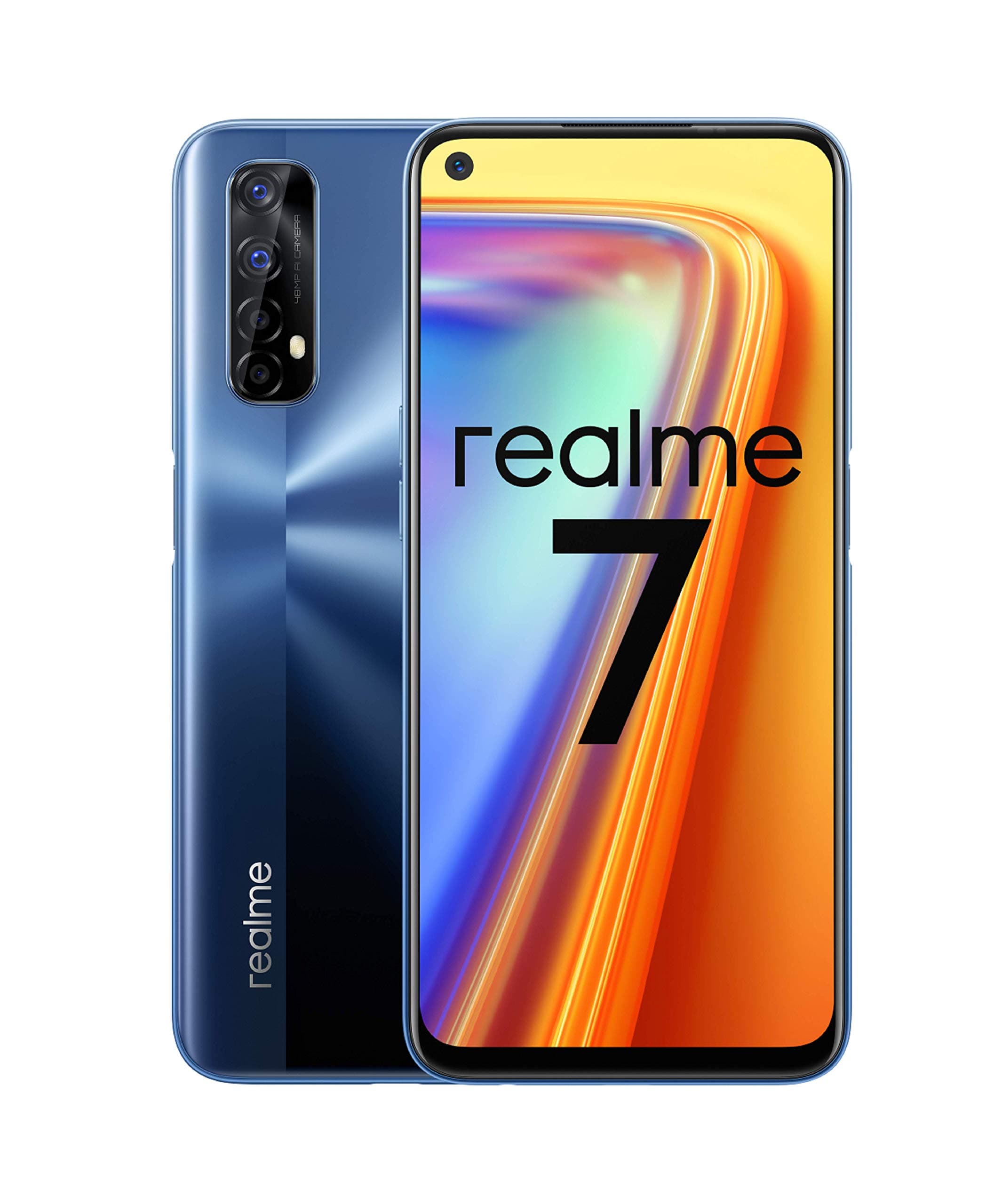Realme 7 4G LTE Volte Factory Unlocked 48Mp Quad Camera RMX2155 (At&t Tmobile Metro Latin Europe) International (NO Verizon/Boost) (Mist Blue, 64GB...