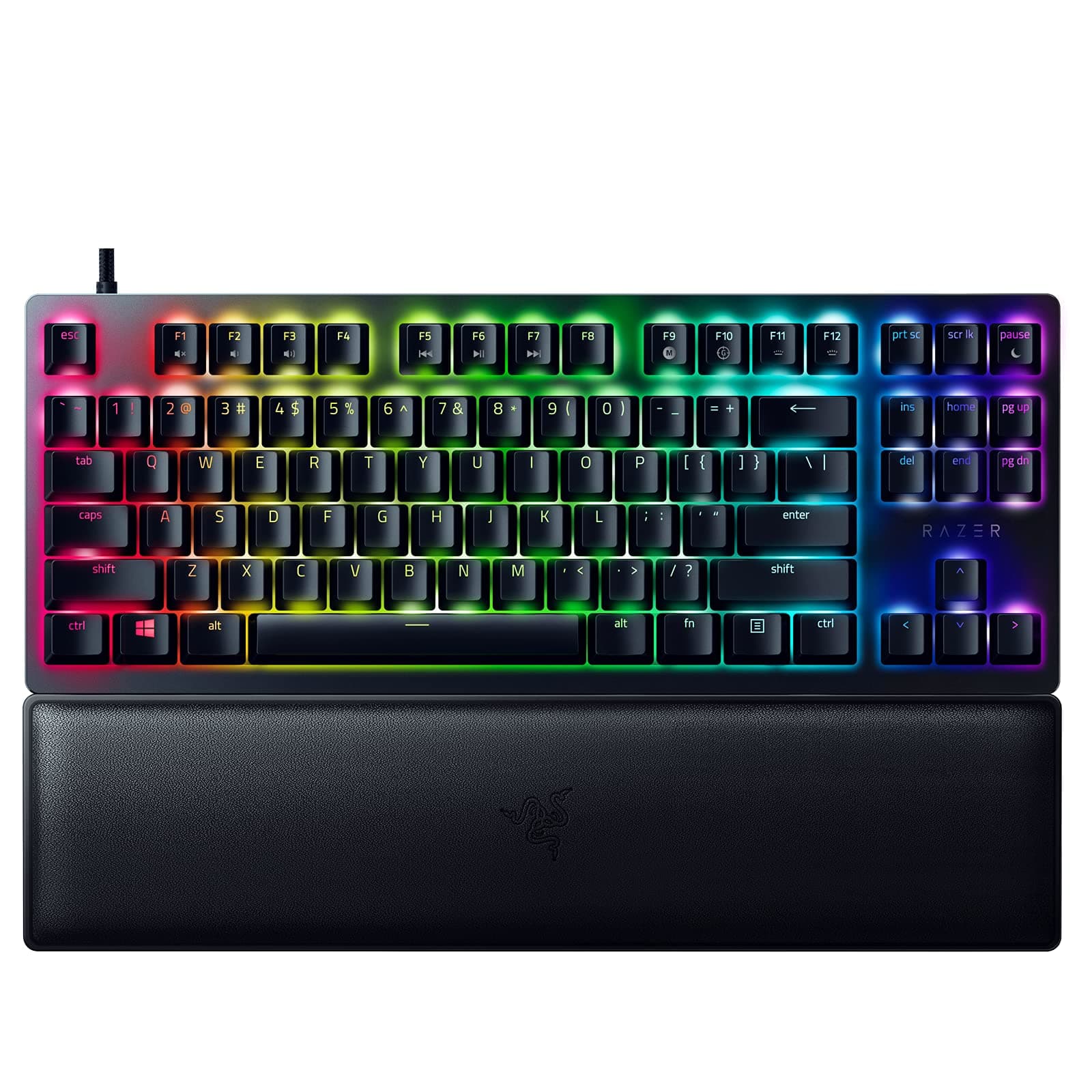 Razer Huntsman V2 TKL Tenkeyless Gaming Keyboard: Fastest Linear Optical Switches Gen2 w/Sound Dampeners & 8000Hz Polling Rate - Detachable TypeC C...