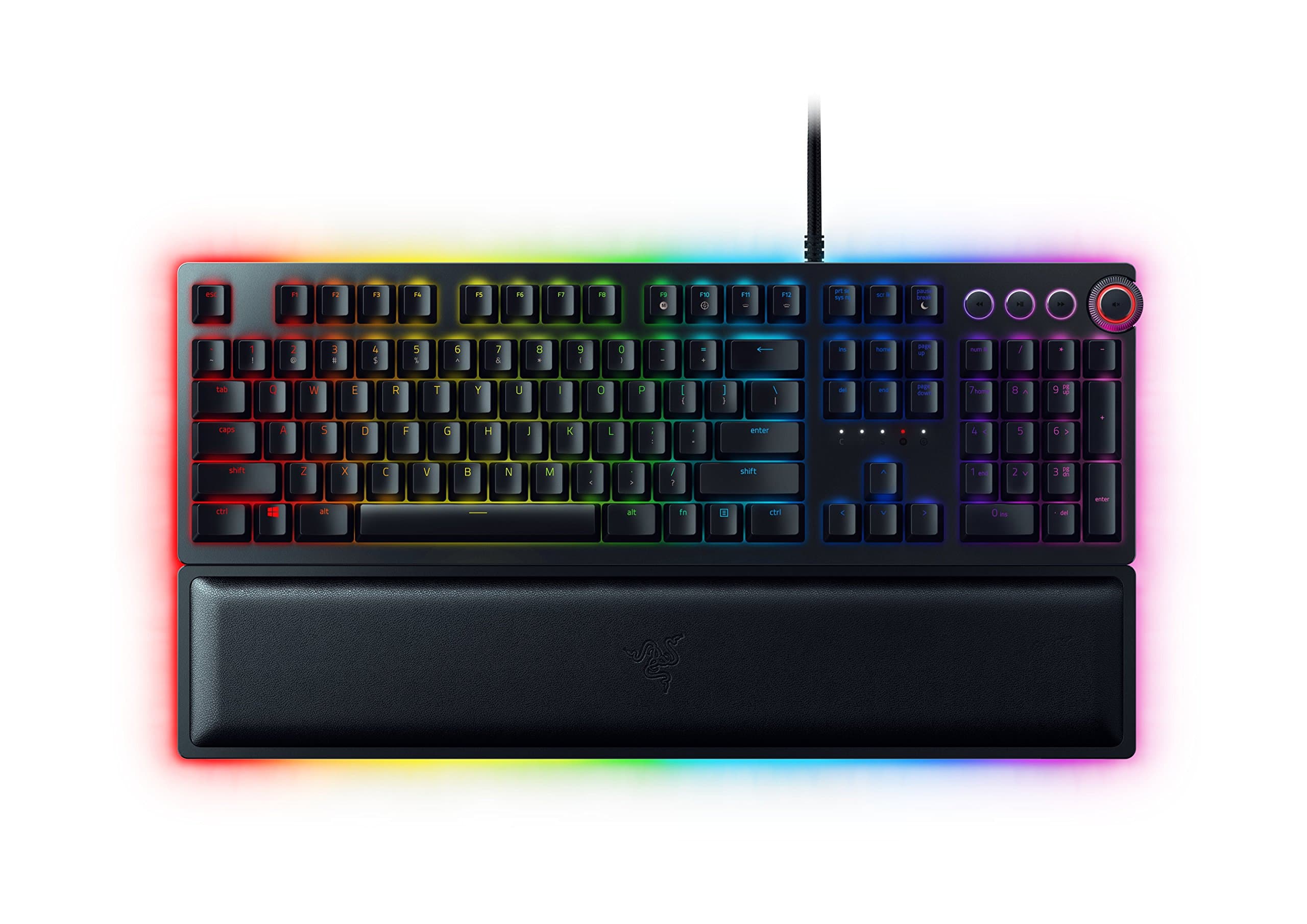 Razer Huntsman Elite Gaming Keyboard: Fast Keyboard Switches - Clicky Optical Switches - Chroma RGB Lighting - Magnetic Plush Wrist Rest - Dedicate...