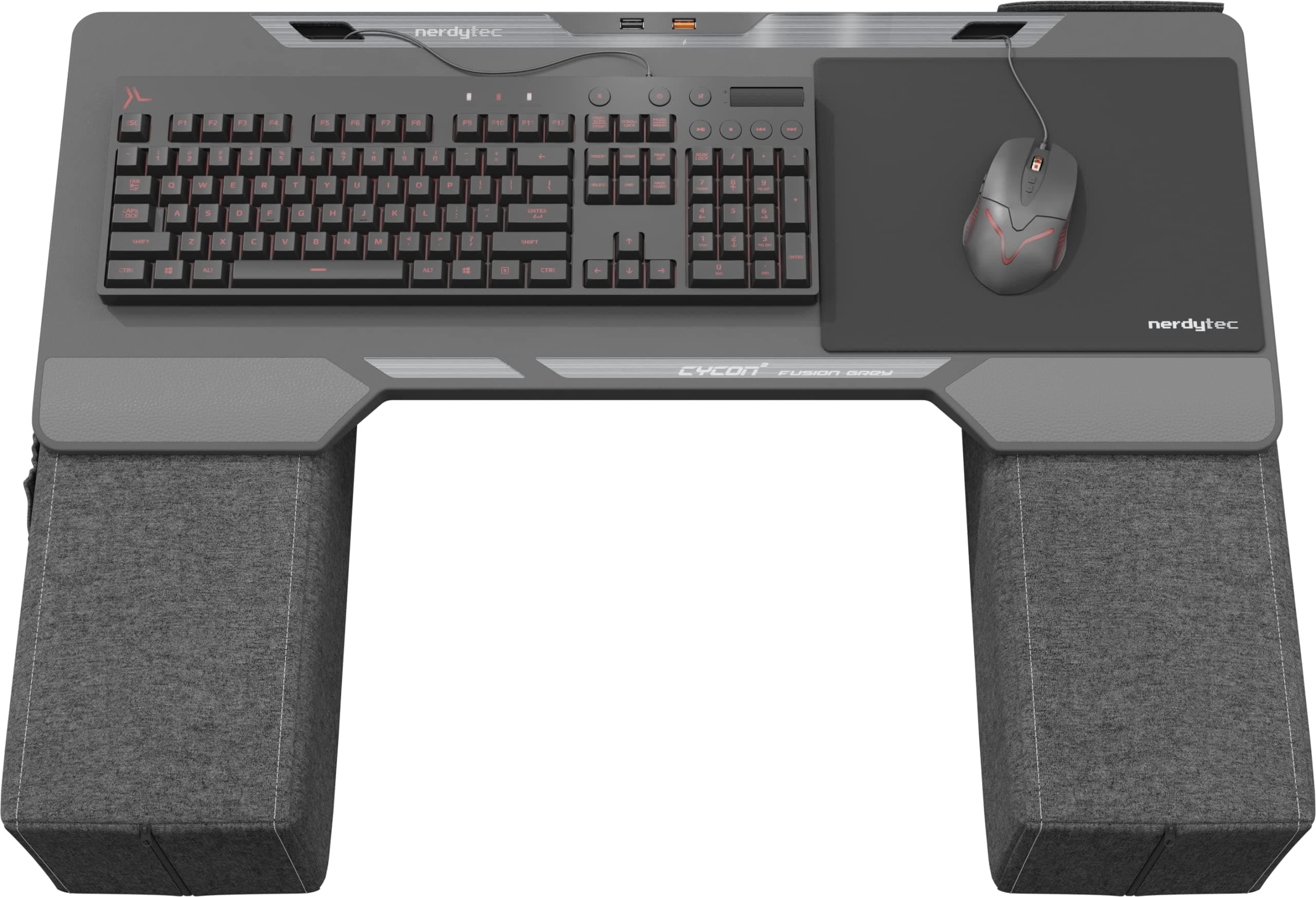 Couchmaster CYCON² Fusion Grey - Couch Gaming Desk for Mouse & Keyboard (for PC, PS4/5, XBOX One/Series X), ergonomic lapdesk for couch & bed