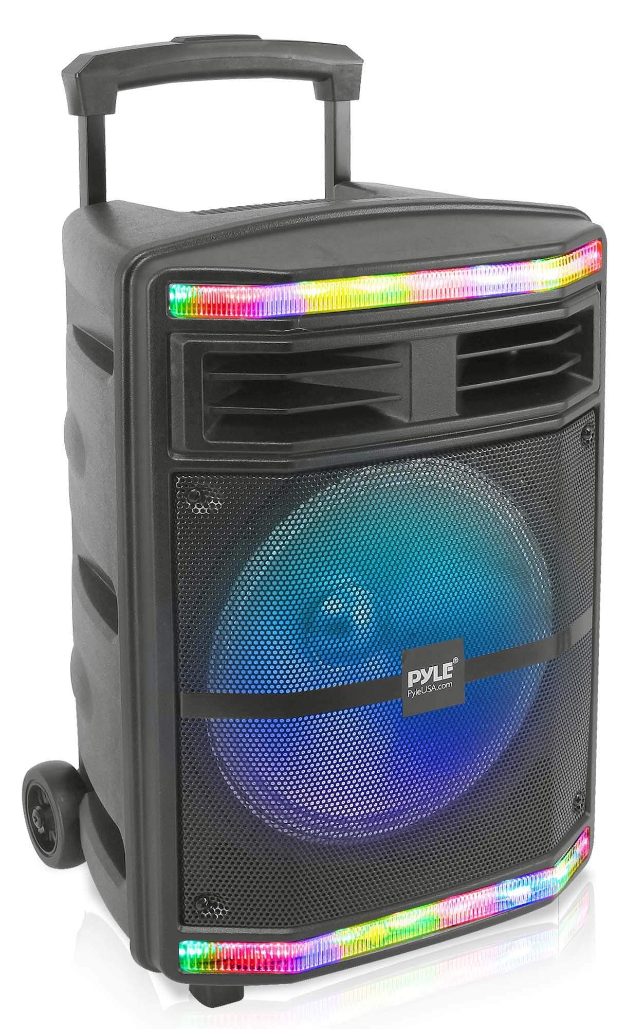 Portable Bluetooth PA Speaker System - 600W Bluetooth Speaker Portable PA System W/ Rechargeable Battery 1/4" Microphone In, Party Lights, MP3/...
