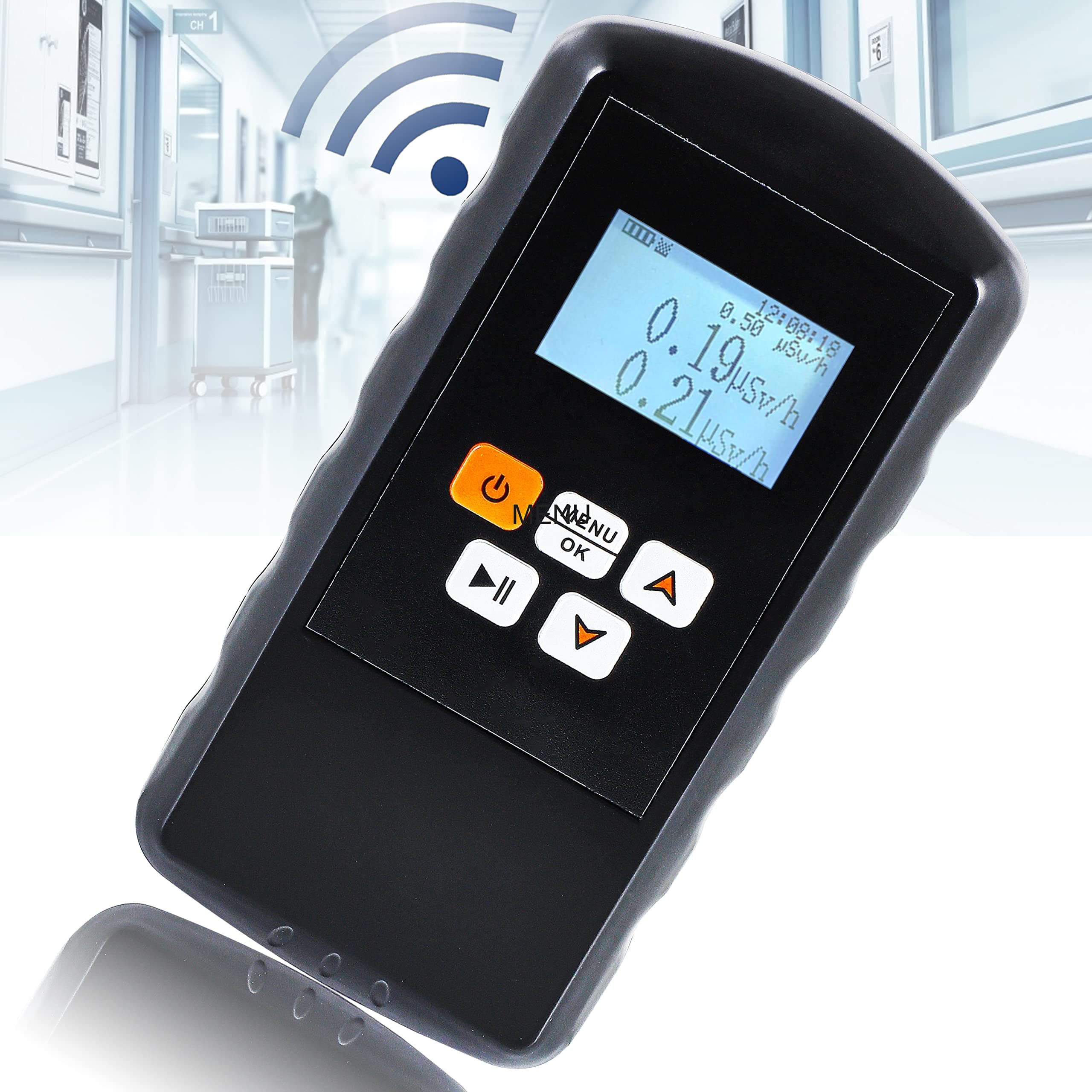 Hanchen Nuclear Radiation Detector Geiger Counter Dosage Alarm Device Dosimeter Monitor Portable Digital Meter High Sensitivity Accuracy