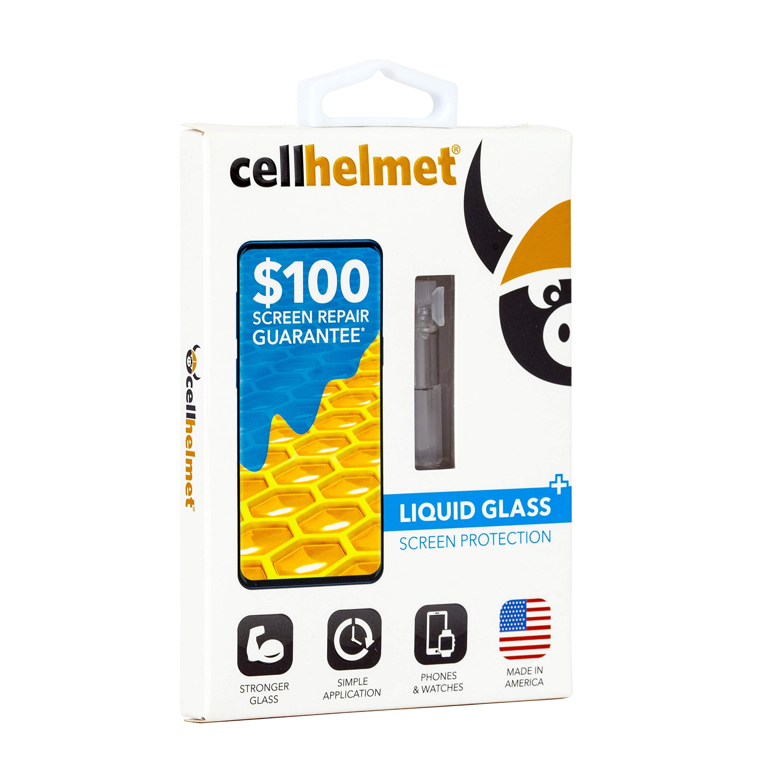cellhelmet Liquid Glass+ Screen Protector | $100 Screen Repair Guarantee | Universal for ALL iPhone, Apple Watch, Samsung Galaxy Phones | Made in U...
