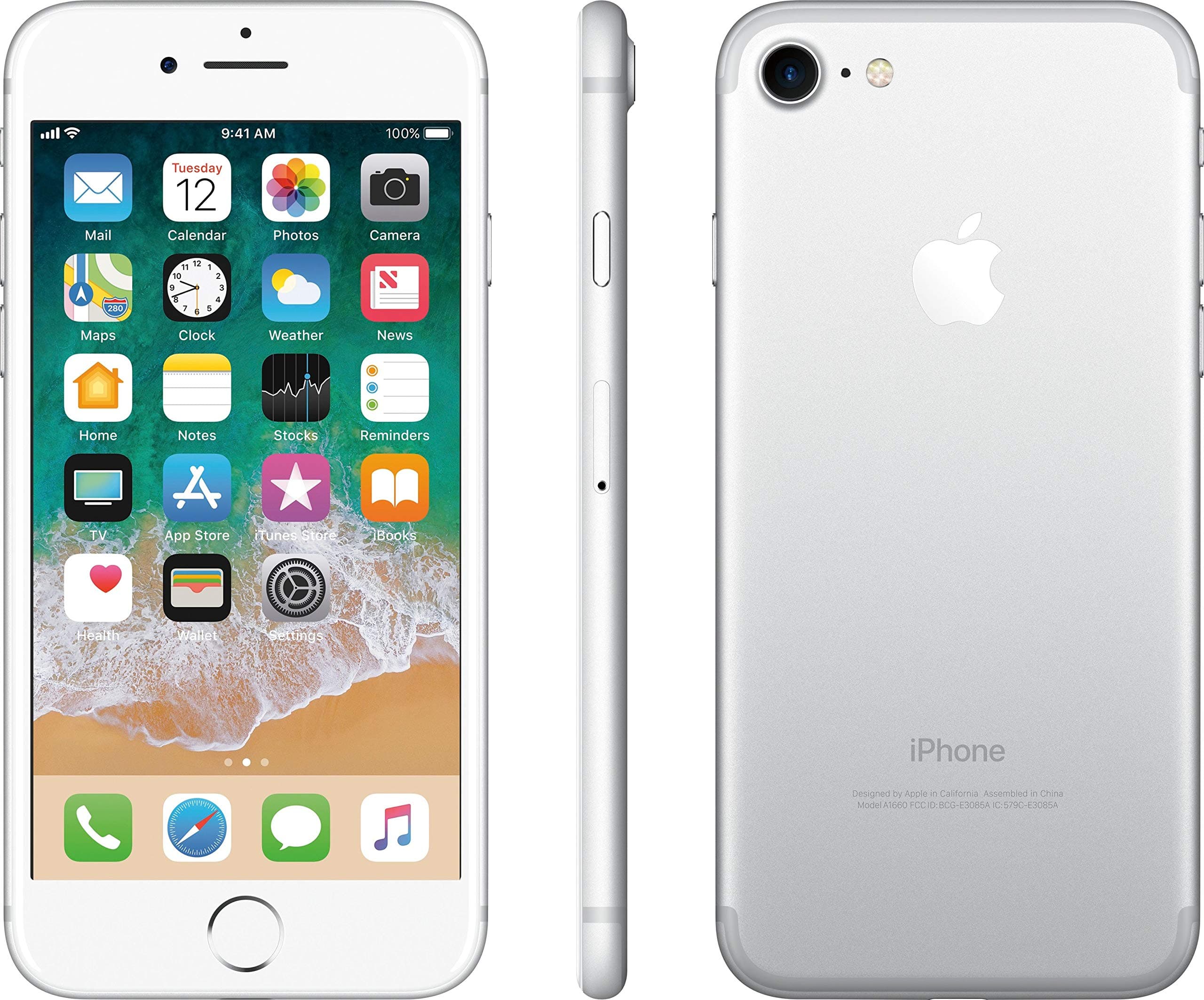 Apple iPhone 7, 256GB, Silver - For GSM (Renewed)