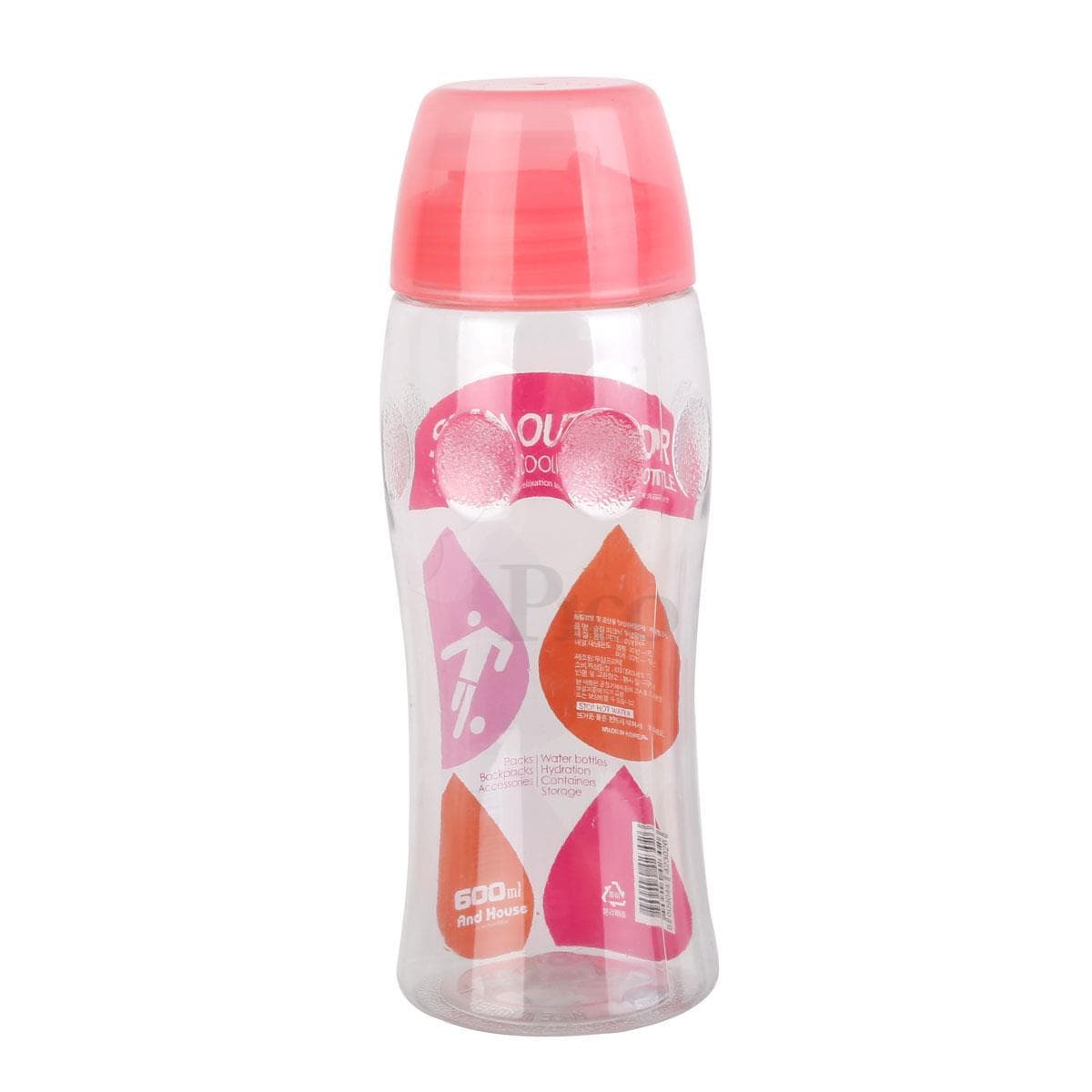 BÌNH NƯỚC THỂ THAO 600ML CÓ NẮP (HỒNG) 42302