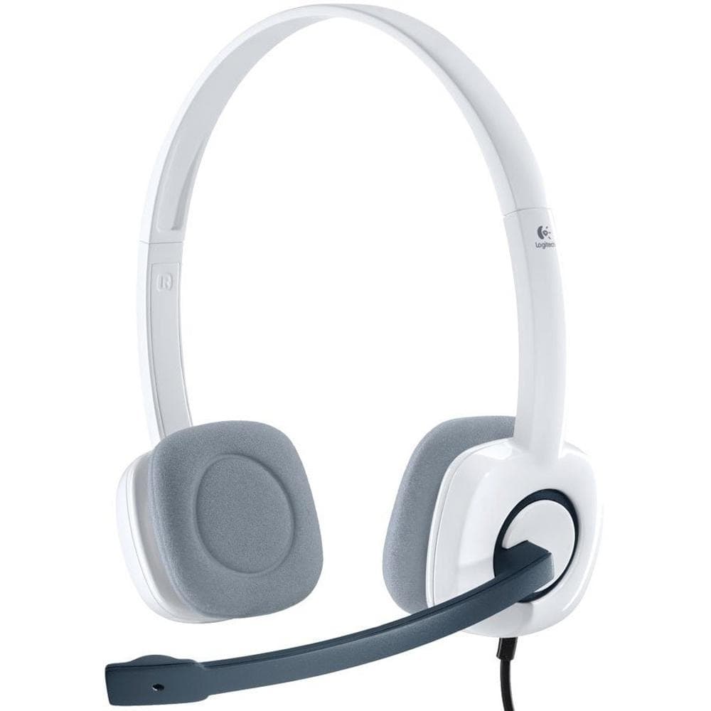 Tai nghe chụp tai Logitech H150 - 2 jack 3.5mm, Mic khử giảm tiếng ồn, âm thanh nổi - Hàng chính hãng - Trắng - Jack 3.5mm