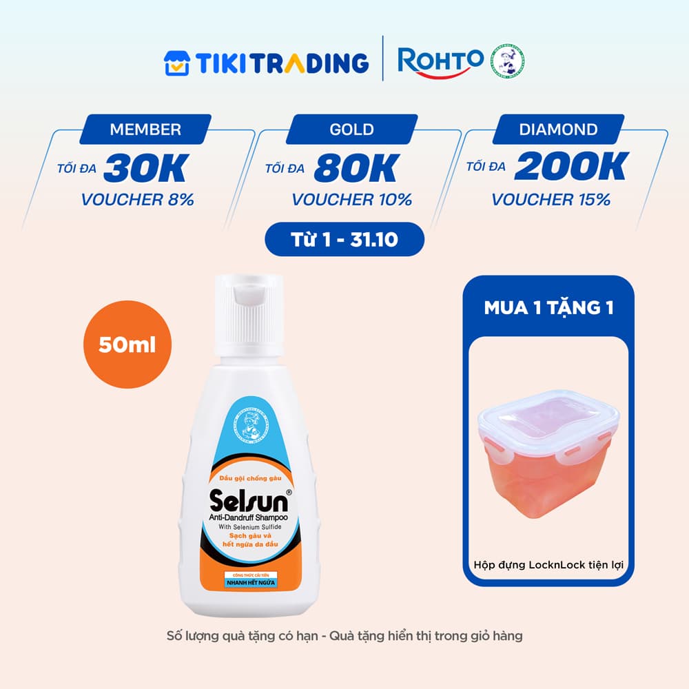 Dầu gội Selsun chống gàu, sạch gàu & hết ngứa da đầu Selsun Anti-Dandruff Shampoo 50ml