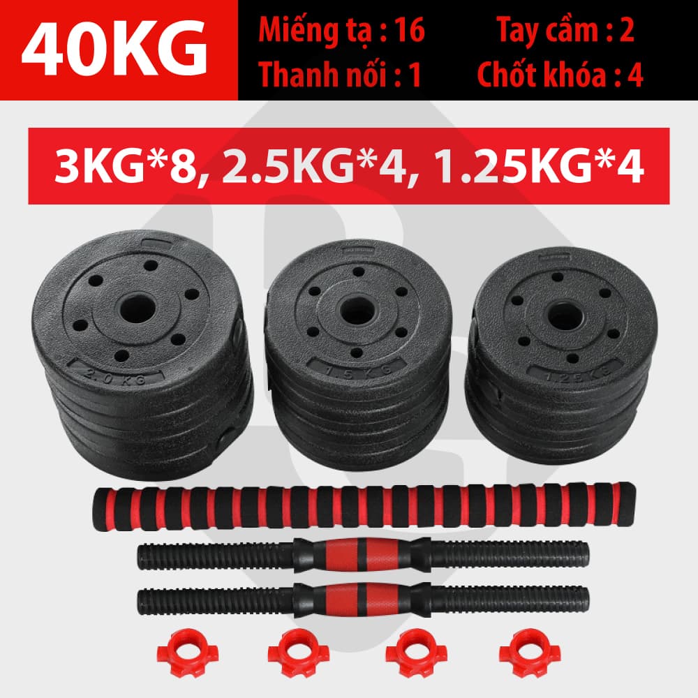 Ta đôi, Tạ tay  Tạ Đẩy kết hợp 2 in 1 40kg tap tay đẩy kết hợp, tạ nam nữ tập gym  hàng nhập khẩu - Tạ PVC - 40kg