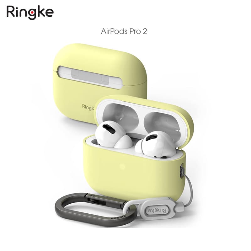 Vỏ Ốp dành cho AirPods Pro 2 RINGKE Silicone - Hàng Chính Hãng - Mellow Yellow