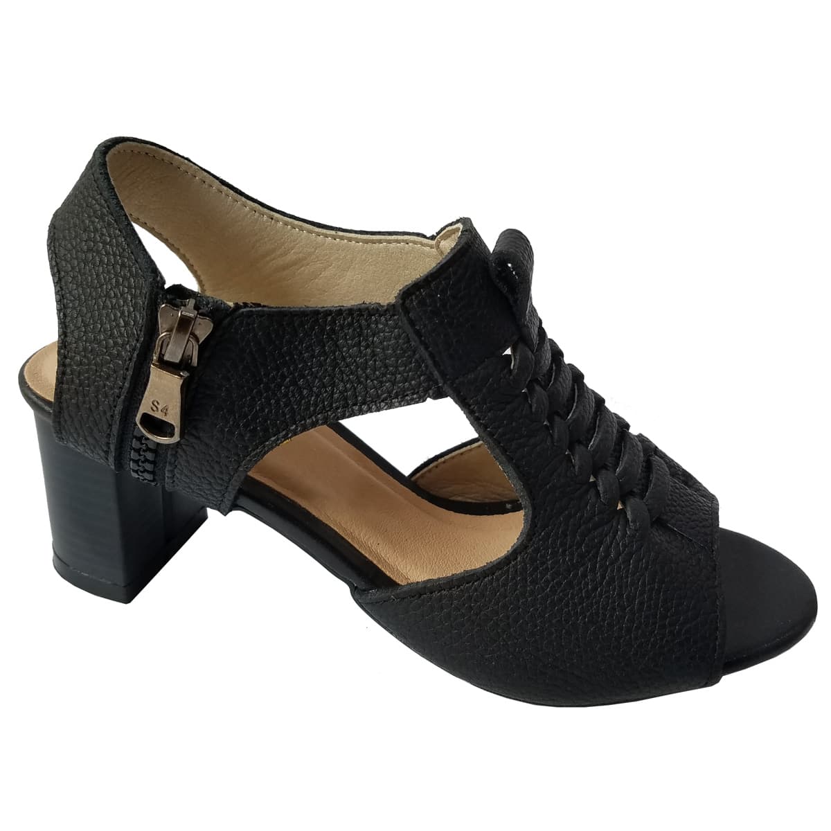 Giày Sandal Cao Gót Da Bò BIGGBEN Cao 5 Phân SDCG60 - 39 - Đen