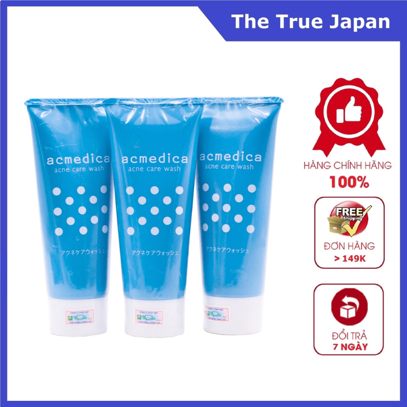 Combo Sữa Rửa Mặt Ngăn Ngừa Mụn, Sạch Nhờn, Ngừa Thâm Nhật Bản Naris Cosmetic Acmedica Acne Care Wash 100g  Bông bọt biển massage mặt Hàn Quốc Aroma  Hàng chính hãng