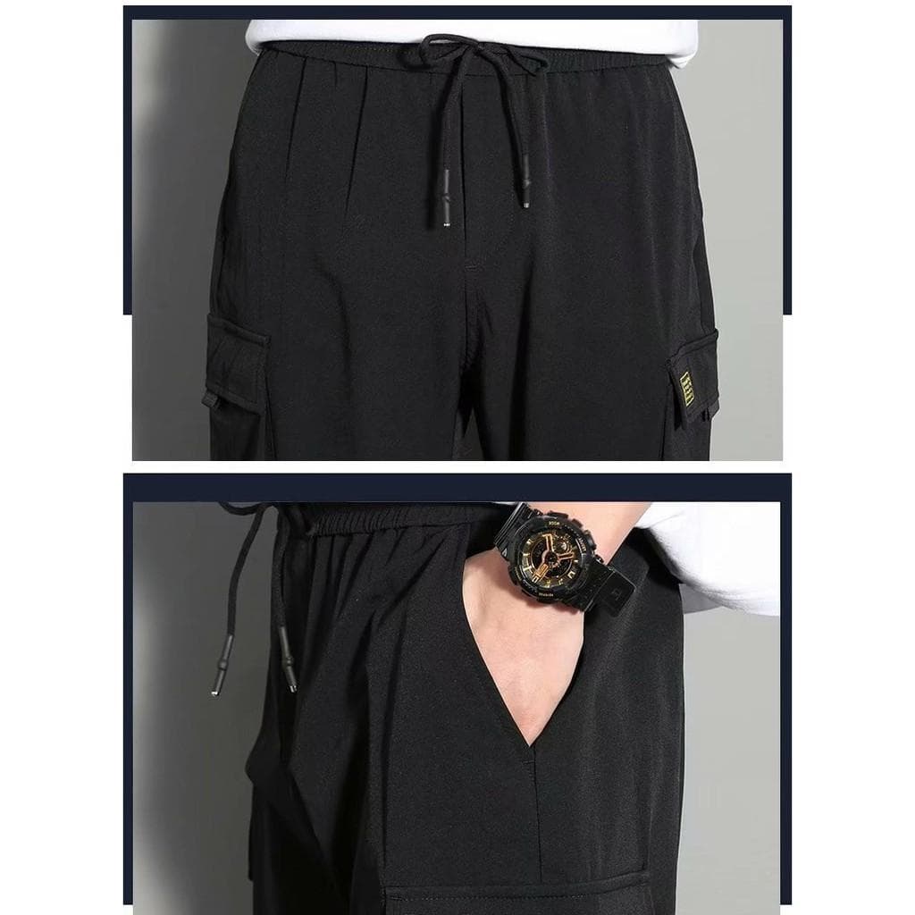 Quần jogger nam túi hộp K41 chất kaki mềm mịn, phong cách đường phố - Đen,Size L 60-65Kg
