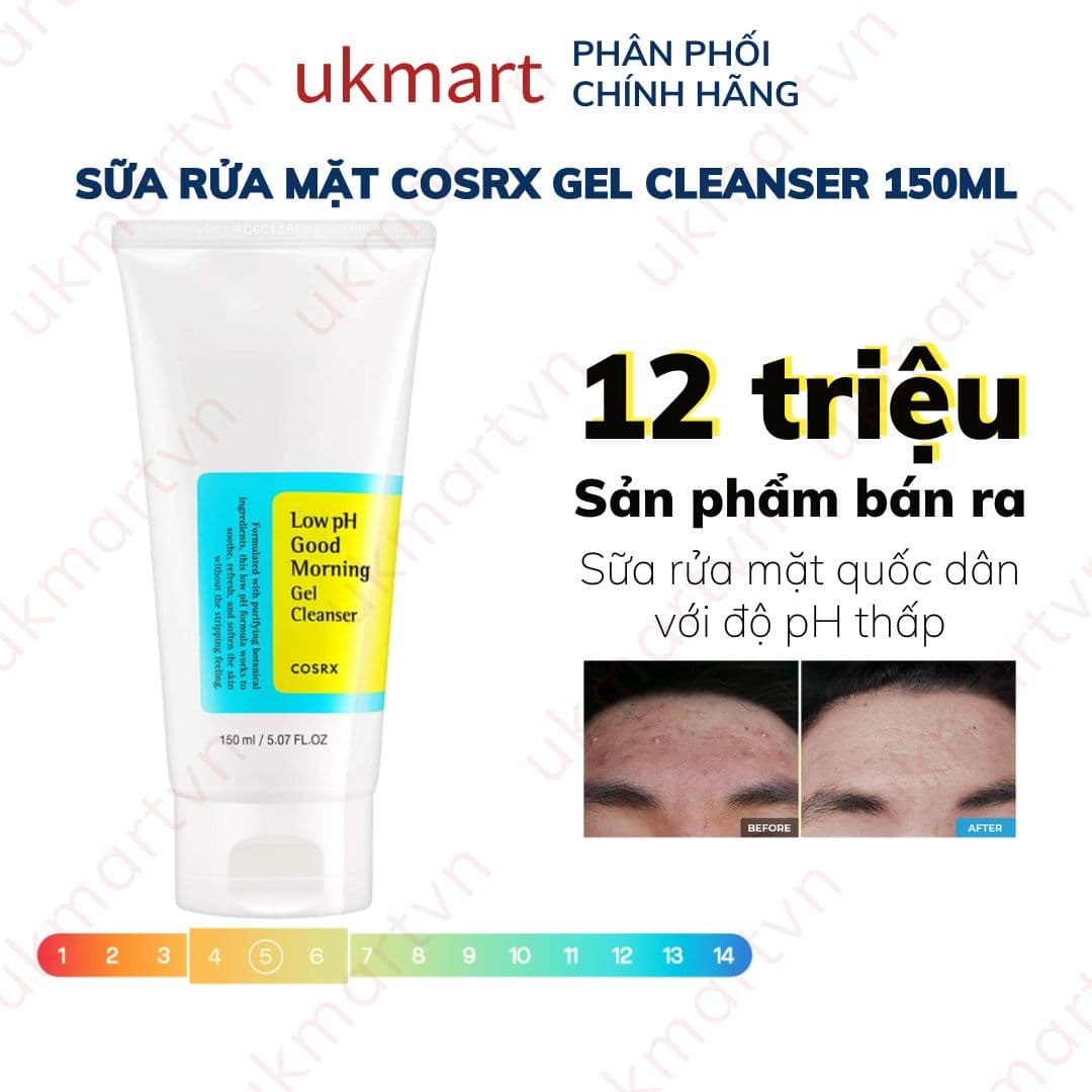 Gel Rửa Mặt Tràm Trà, 0.5 BHA COSRX Low pH Good Morning Gel Cleanser 150ml