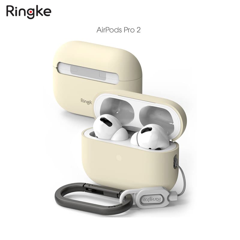 Vỏ Ốp dành cho AirPods Pro 2 RINGKE Silicone - Hàng Chính Hãng - Cream