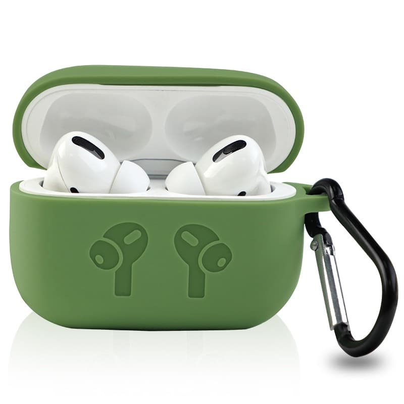Case Silicon Dành Cho Airpods Pro In Hình Tai Nghe-Kèm Móc Khóa Hàng Chính Hãng - Xanh rêu