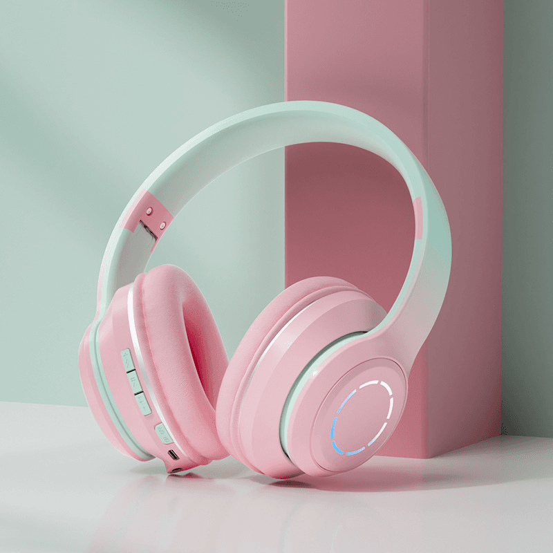 Tai Nghe Chụp Tai Bluetooth Không Dây Gaming, Tai Nghe Bluetooth Chụp Tai Có Mic Đàm Thoại Tiện Lợi, Tai Nghe Bluetooth Có Đèn LED , Pin Cực Khỏe BluetoothCao Cấp - Hàng Chính Hãng TEEMENT - Xanh