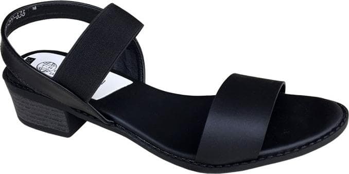 Giày sandal nữ Trường Hải gót vuông 4cm màu đen đế cao su mềm dẻo chống trơn thời trang cao cấp XDN236 - đen - 36
