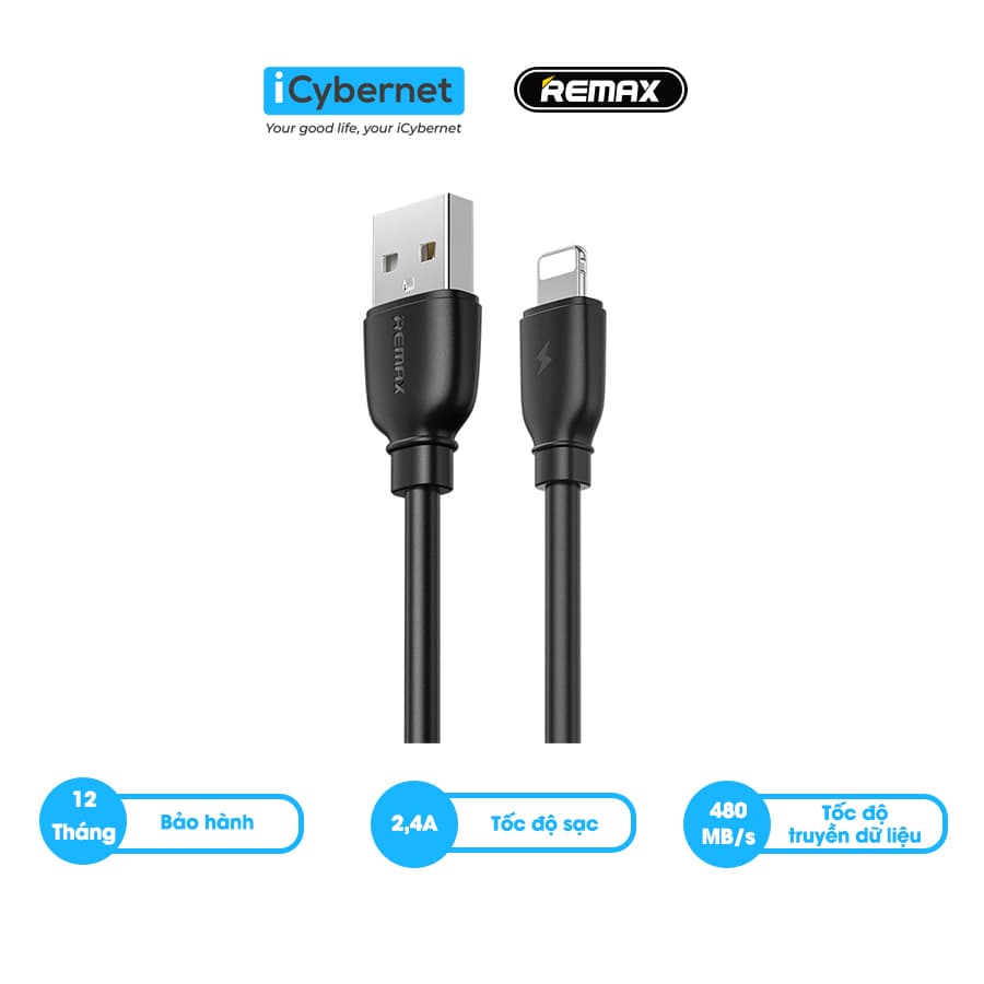 Cáp sạc và truyền dữ liệu cho IP Remax RC-138i - Hàng chính hãng - Black