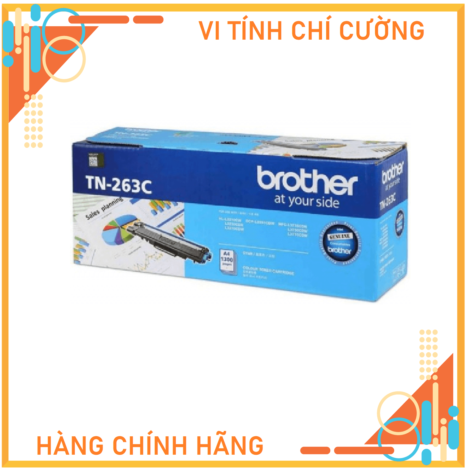 Mực In Cho Máy DCP-L3551CDW, MFC-L3750CDW Brother TN-263 Toner - Hàng Chính Hãng