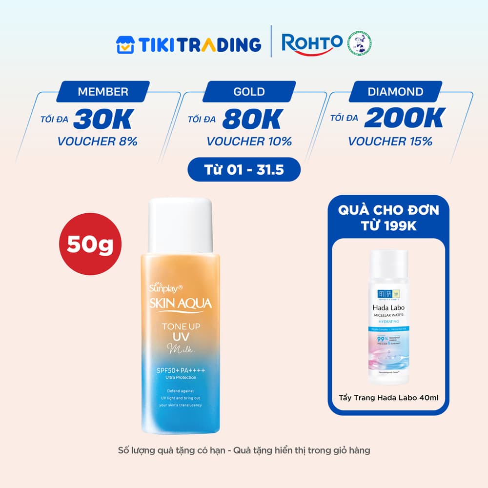 Kem chống nắng nâng tông Skin Aqua Tone up Latte Beige cho mọi tông da, dạng tinh chất Sunplay Skin Aqua Tone Up UV Essence Latte Beige SPF 50 PA 50g