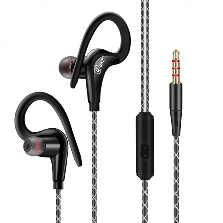 Tai Nghe Thể Thao On-ear QKZ DM500 Earhook Sport dây móc trên vành tai - Đen - Hàng chính hãng