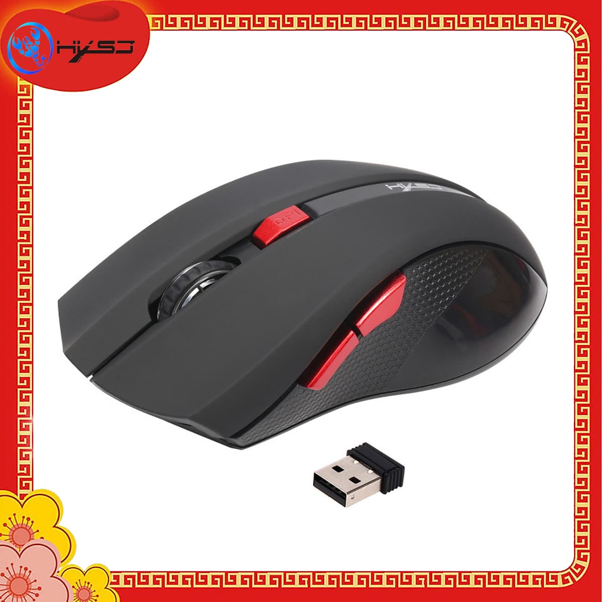 Chuột Không Dây HXSJ X50 Plus - Hàng Chính Hãng - Đen