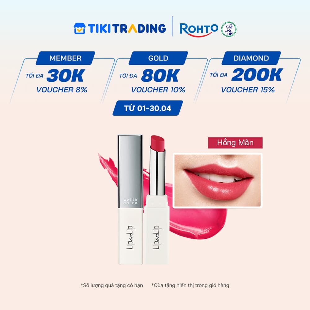 Son thỏi dưỡng môi trang điểm, cho môi căng mọng Lip On Lip Water Color Plum Pink Hồng Mận 2.2g
