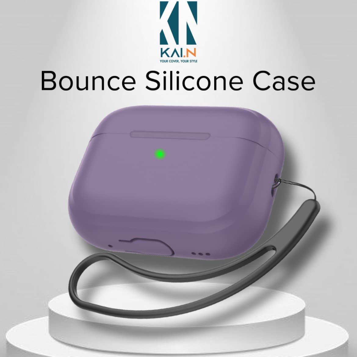 Ốp Silicon Cho Airpods PRO 2 Kai.NBounce Silicone Kèm Dây Đeo Hàng Chính Hãng - Purple