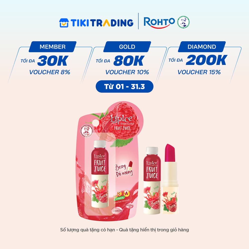 Son dưỡng có màu chiết xuất trái cây Lipice Sheer Color Fruit Juice Berry 4g Đỏ Mọng 4g
