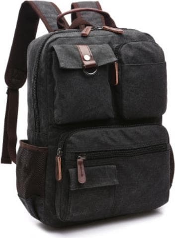 Balo nam thời trang vải canvas  phong cách mới- đi làm, đi học,đi chơi,đựng laptop 15,6 - đen