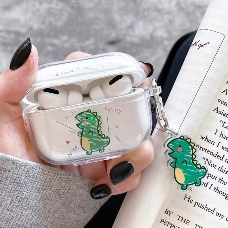 Case TPU dành cho Airpods 123 Pro Khủng Long Draw Kèm Khóa Treo- Hàng chính hãng - Airpods Pro