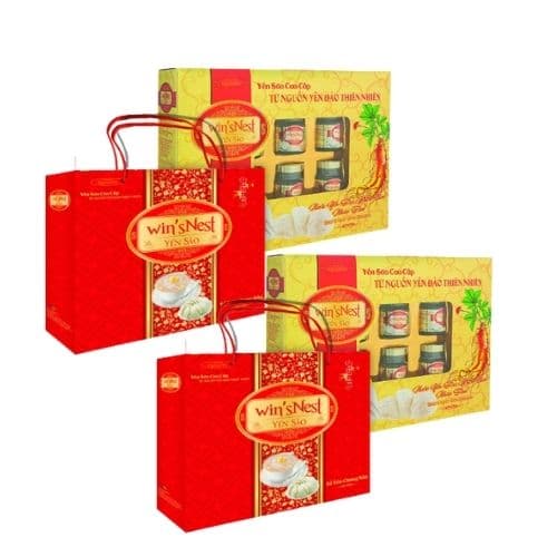 Combo 2 hộp Nước Yến Sào winsNest Nhân Sâm 6 Lọ x 70 ml  Hộp phù hợp cho người lớn kèm túi xách