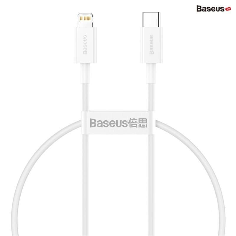 Cáp sạc nhanh siêu bền IP 20W Baseus Superior Series Fast Charging Data Cable Type-C to iP PD 480Mbps-Hỗ trợ sạc nhanh PD 20W trên iPhone 12  PD 18W trên iP11 iP XS Max- Hàng chính hãng - Trắng - 1 mét