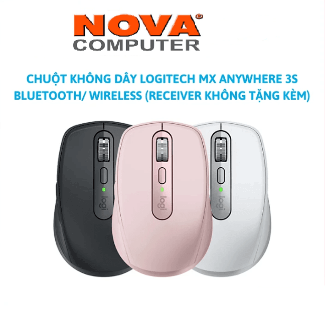 Chuột không dây Logitech MX Anywhere 3S BluetoothWireless không kèm recevier - Hàng chính hãng - Đen Graphite