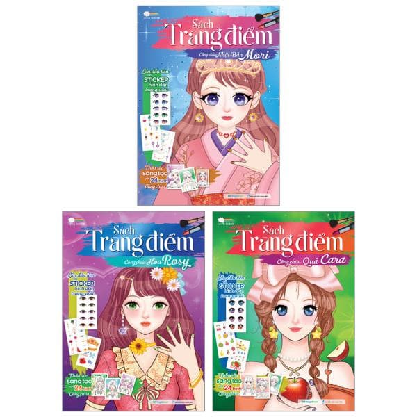 Combo Sách Trang Điểm - Công Chúa Nhật Bản Mori  Công Chúa Quả Cara  Công Chúa Hoa Rosy Bộ 3 Cuốn