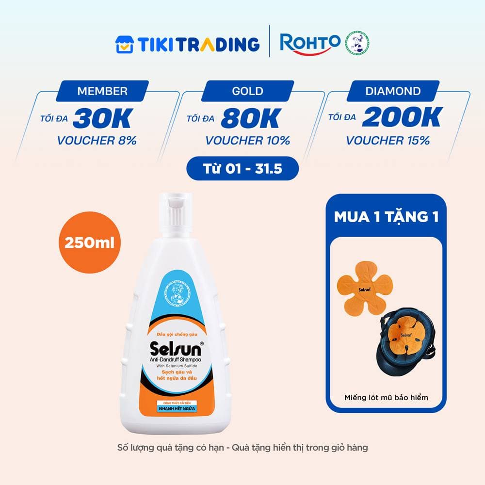 Dầu gội Selsun chống gàu, sạch gàu & hết ngứa da đầu Selsun Anti-Dandruff Shampoo 250ml