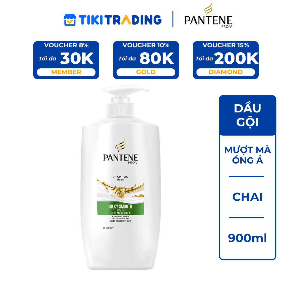 Dầu Gội PANTENE Chai 900ml - Mượt mà óng ả