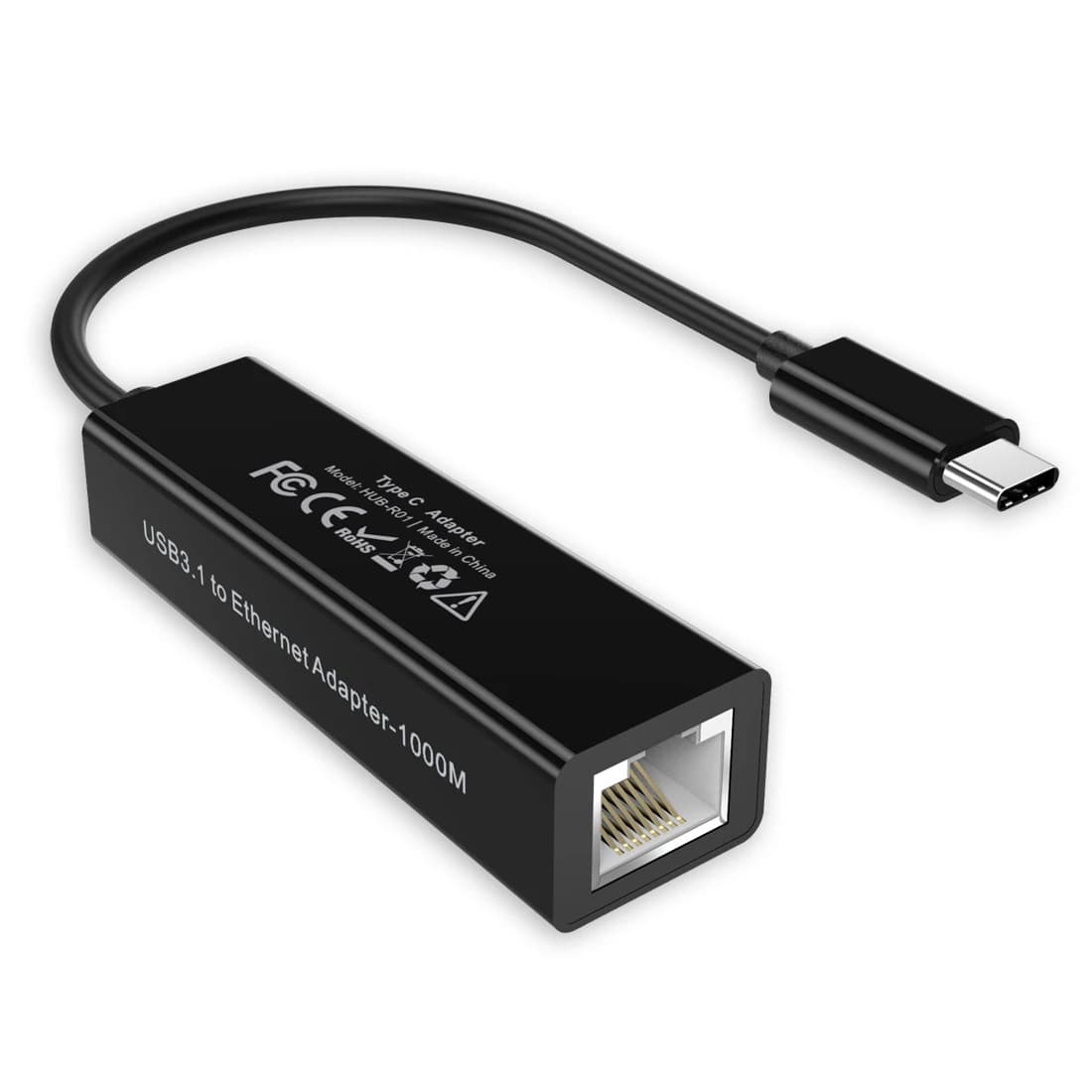 Đầu chuyển Type-C 3.1 ra cổng LAN RJ45 hiệu CHOETECH HUB-R01 cho điện thoại Macbook Kết nối mạng có dây, thiết kế nhỏ gọn, tốc độ cao - Hàng chính hãng - Đen