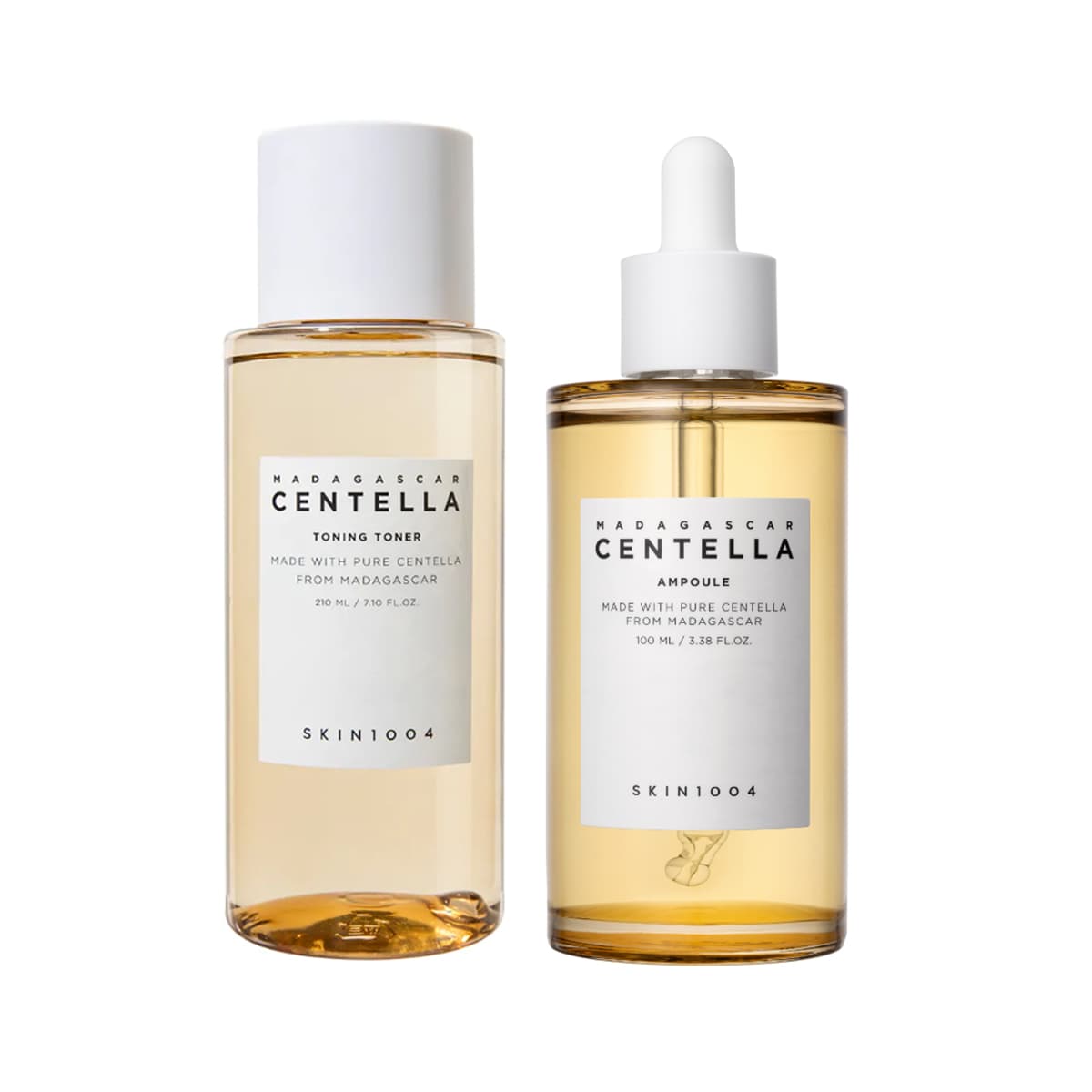 Combo Nước Hoa Hồng và Tinh Chất Dưỡng Da Rau Má Skin1004 Madagascar Centella Toning Toner and Ampoule 100ml