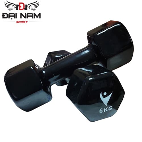 Bộ Tạ Tay 6kg Bọc Cao Su Trơn Lõi Thép Cao Cấp Chính Hãng Đại Nam Sport Tổng 12kg-Giao Màu Ngẫu Nhiên