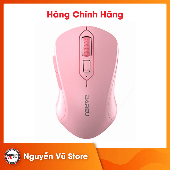 Chuột không dây DareU LM115B Silent, kết nối Bluetooth, 2,4Ghz - Hàng chính hãng - Màu hồng