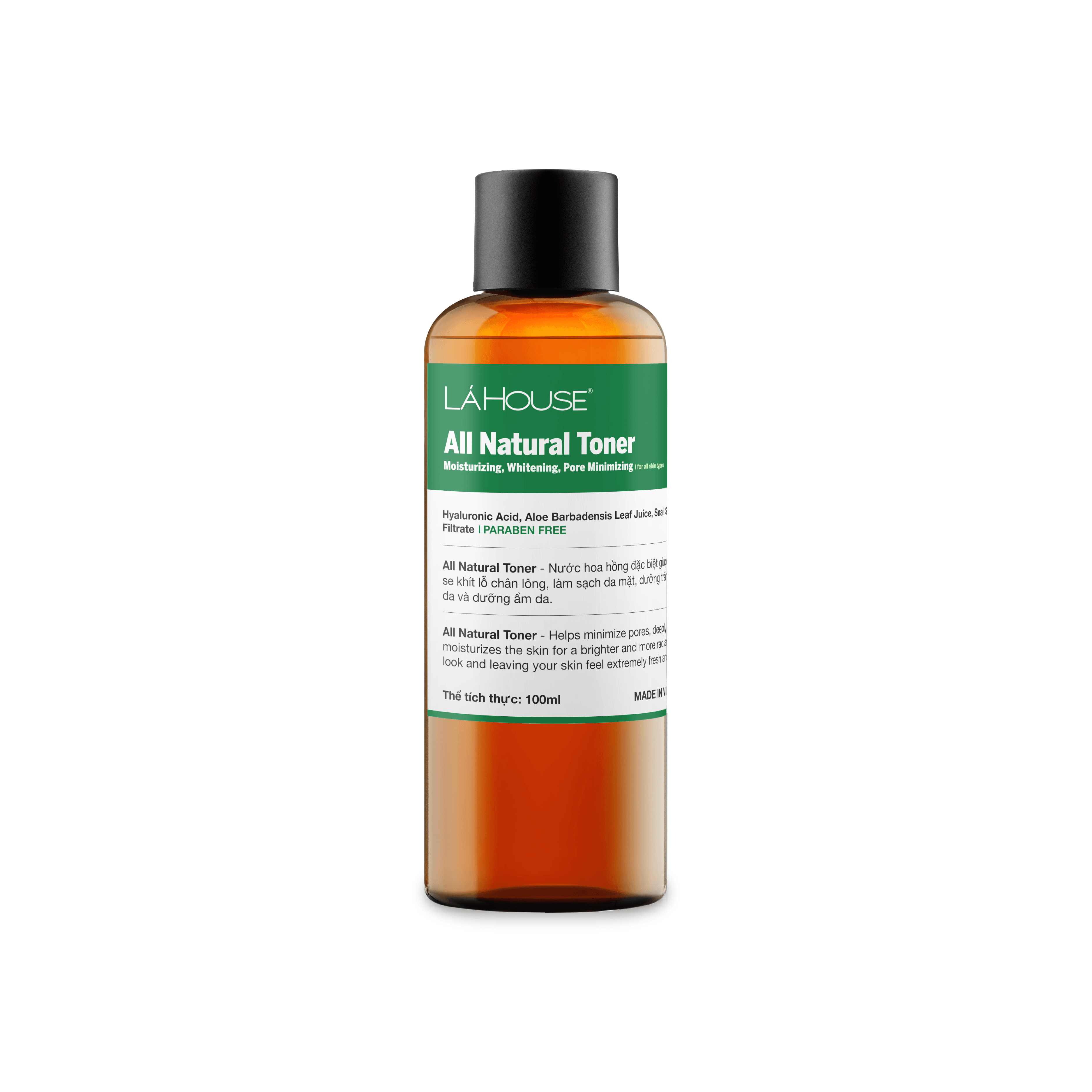 Nước hoa hồng giúp làm sáng da Lá House Lá Care All Natural Toner 200ml100ml - 100ml