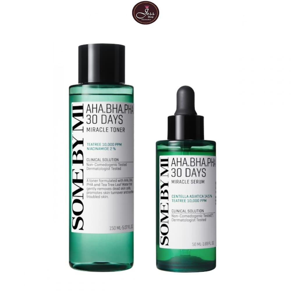Combo Nước hoa hồng Some By Mi AHA-BHA-PHA 30 Days Miracle Toner 150ml và Tinh chất ngăn ngưa Some By Mi AHA-BHA-PHA 30 Days Miracle Serum 50ml