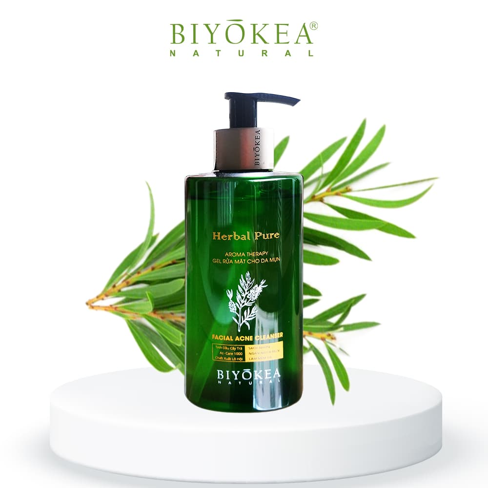 Biyokea Herbal Pure - Sữa rửa mặt cho da mụn 320ml