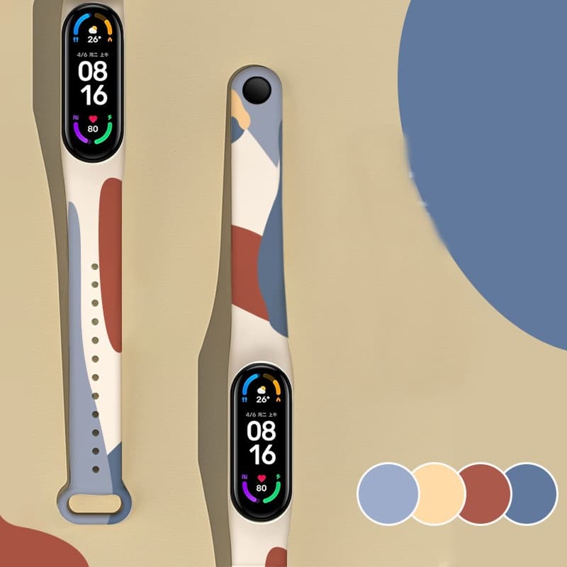 Dây Đeo Thay Thế Dành Cho Vòng Đeo Tay Thông Minh Xiaomi Mi Band 5 Miband 6 Miband 7 Mix Color - Hàng chính hãng - Xanh Nâu - Miband 7